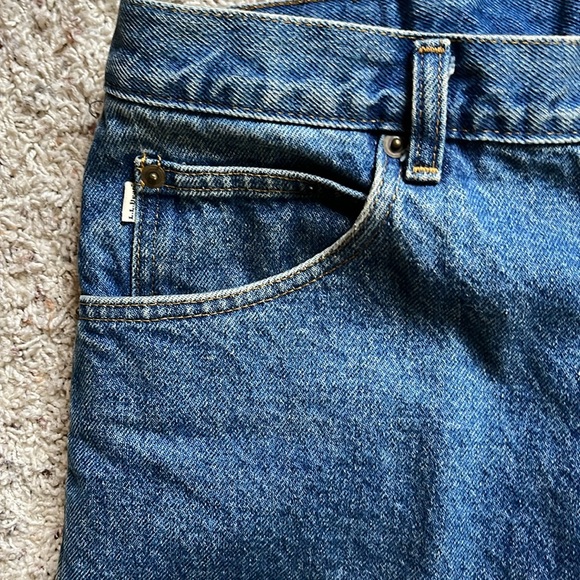 LL Bean Double L Green Fleece Lined Relaxed Fit Mens Jeans EUC Size 38X29 - Picture 2 of 9